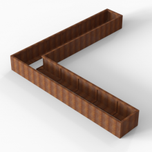 Plantenbak Module+ Corten 360x360x42cm (60cm diep) Corten