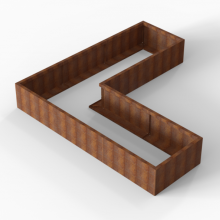 Plantenbak Module+ Corten 270x270x42cm (90cm diep) Corten