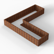 Plantenbak Module+ Corten 300x300x42cm (90cm diep) Corten