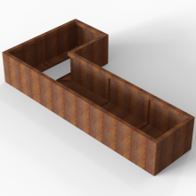 Plantenbak Module+ Corten 240x120x42cm (60cm diep)