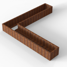 Plantenbak Module+ Corten 330x330x42cm (60cm diep) Corten