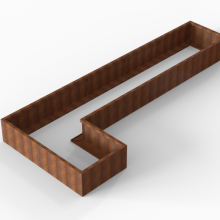 Plantenbak Module+ Corten 450x180x42cm (90cm diep) Corten