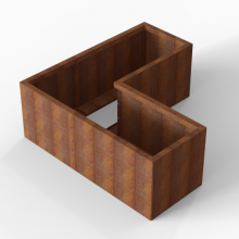 Plantenbak Module+ Corten 150x150x56cm (60cm diep)