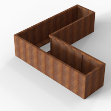 Plantenbak Module+ Corten 210x210x56cm (60cm diep)