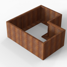 Plantenbak Module+ Corten 150x150x56cm (90cm diep)