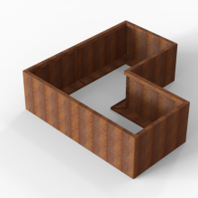 Plantenbak Module+ Corten 180x180x56cm (90cm diep)