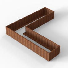 Plantenbak Module+ Corten 360x360x56cm (90cm diep) Corten