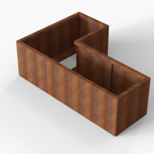 Plantenbak Module+ Corten 180x120x56cm (60cm diep)