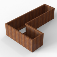 Plantenbak Module+ Corten 240x150x56cm (60cm diep) Corten