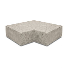 Artistone Oud Hollands hoekstuk traptreden 90° binnen 40x20cm Greige
