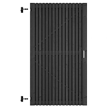 Grenen geschaafd latten deur op verstelbaar frame, verticaal, 178x99x5cm zwart gespoten
