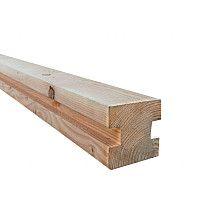 Douglas sleufpaal 9,5x9,5x300cm tbv 28 mm profielplanken, tussenpaal, onbehandeld