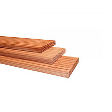 Douglas geschaafd dekdeel 1 zijde grof 1 zijde fijn profiel 2,4x13,8x400cm onbehandeld