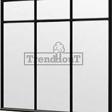 Steel Look raam 2230x2200mm zwart module H-02