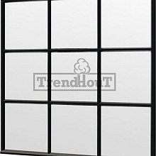 Steel Look raam 2230x2200mm zwart module H-03