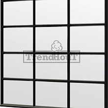 Steel Look raam 2230x2200mm zwart module H-04