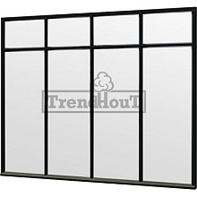 Steel Look raam 2760x2200mm zwart module C-02