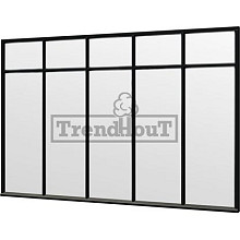 Steel Look raam 3405x2200mm zwart module E-02