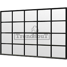 Steel Look raam 3405x2200mm zwart module E-04