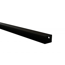 Stalen eindprofiel met structuur poedercoating t.b.v. H-gleufpaal, 3,4 x 3,7 x 200 cm, zwart RAL9005