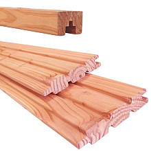 Bouwpakket Plankenscherm 2-zijdig triple profiel Douglas 187x224cm onbehandeld.