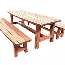 Tuintafel Curved Douglas 78 x 89,5 x 240 cm