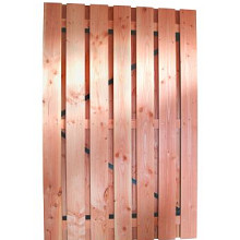 Douglas geschaafde plankendeur op zwart verstelbaar stalen frame, 16 mm, 120 x 195 cm, onbehandeld.