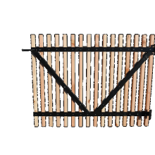 Douglas lattenpoort met zwart gespoten liggers, 100 x 80 cm, onbehandeld.