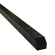 Vuren geschaafde paal met afgeschuinde kop 7x7x150 cm zwart gelakt