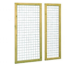 Grenen betonijzertrellis met maas 75x75cm in Raamwerk 44x68cm 90x180cm groen geïmpregneerd