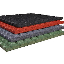 Aslon® SBR rubbertegel 500x500x30 mm zwart valhoogte 1 meter