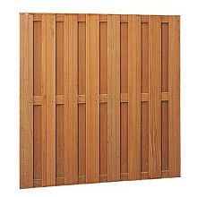 Hardhouten geschaafd plankenscherm 18-planks 14mm recht verticaal/horizontaal 180x180cm