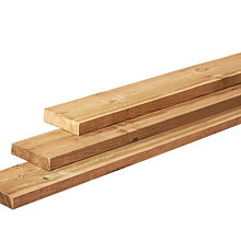 Grenen Plank 1 zijde glad, 1 zijde fijnbezaagd, 2,8x19,5x400cm, groen geïmpregneerd