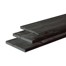 Douglas fijnbezaagde Plank 2,2x20,0x400cm zwart gedompeld.