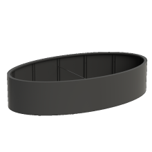 ELLIPSE met bodem 2800x1600x400mm Aluminium (AEL2)