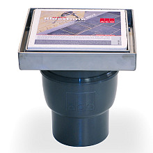 ACO Vloerput Bluestone 20x20cm RVS opzetstuk incl stankslot, onderuitlaat 110mm