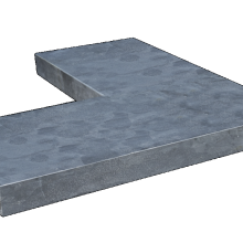 Afdekplaat-Vijverrand Chinees hardsteen 50/25x50x3cm hoekstuk