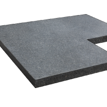 Afdekplaat-Vijverrand Pacific Black G693 Waterjet 50/25x50/25x3cm hoekstuk