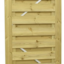 Grenen geschaafde plankendeur op verstelbaar stalen frame 100x179cm groen geïmpregneerd